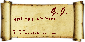 György Jácint névjegykártya